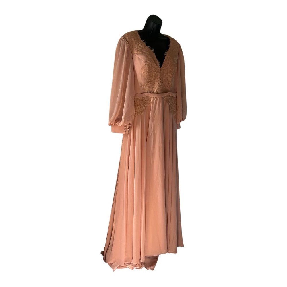 Chic Long Sleeve Peach Dress size large Formal
